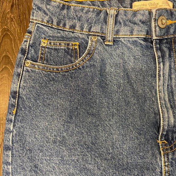 #82 Bershka Woman's Blue Jean Skirt - Size 6 - Picture 3 of 11